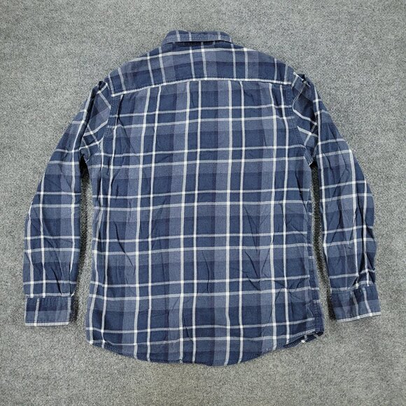 Sonoma Button Shirt Men's Medium Blue Plaid Flannel Pockets Long Sleeve Adult M - Picture 10 of 15